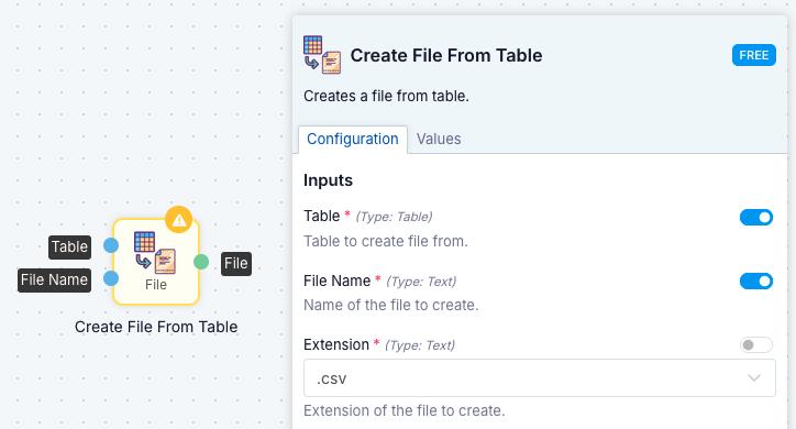 Create File From Table